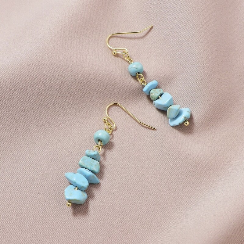 

Stone Drop Earrings, Blue