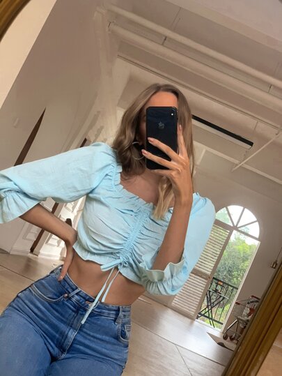 بلايز الكشكشة الصاف كاجوال