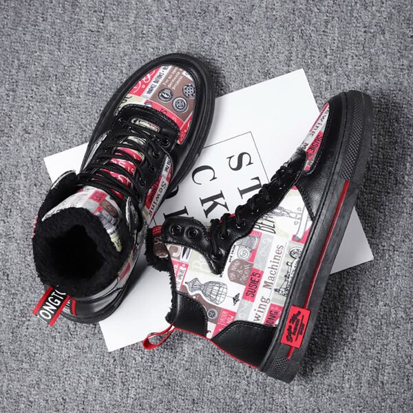 

Men Lace-up Front Letter Graphic Sneakers, Multicolor