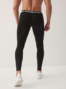 Manfinity Men Letter Taped Sports Tights