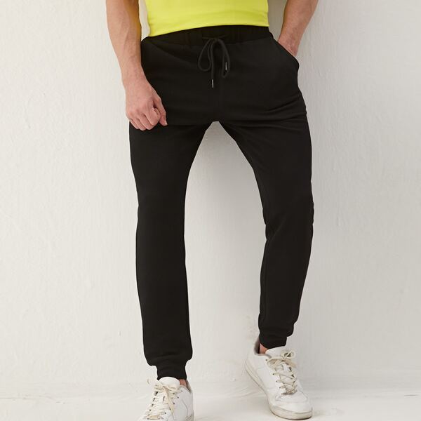 

Men Slant Pocket Sweatpants, Black