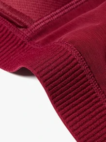 Wingslove Women Solid Color Zipper Sports Bra For Daily Workout - Burgundy - View 6