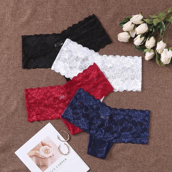 

4pack Plus Floral Lace Panty Set, Multicolor