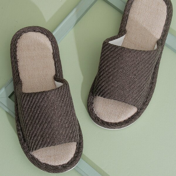 

Men Open Front Minimalist Slippers, Brown