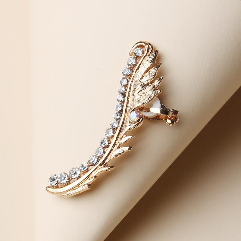 

1pc Rhinestone Ear Cuff, Gold