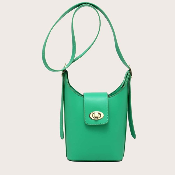 

Twist Lock Bucket Bag, Green