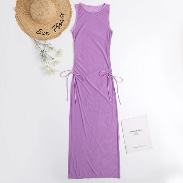 

Sheer Mesh Cover Up, Purple