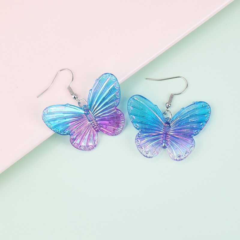 

Butterfly Drop Earrings, Blue