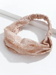 Lace Hair Band - Beige - View 2