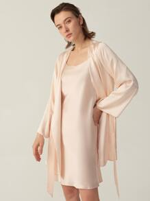 MOTF PREMIUM SILK BELTED GRADE 6A 22MM NIGHT ROBE - Baby Pink - View 1
