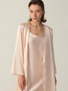 MOTF PREMIUM SILK BELTED GRADE 6A 22MM NIGHT ROBE - Baby Pink - View 5