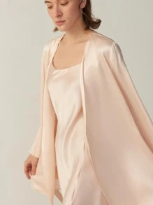 MOTF PREMIUM SILK BELTED GRADE 6A 22MM NIGHT ROBE - Baby Pink - View 7