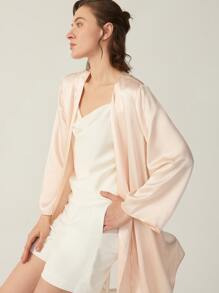 MOTF PREMIUM SILK BELTED GRADE 6A 22MM NIGHT ROBE - Baby Pink - View 9