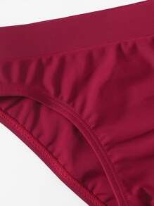 Baby Girl Plain Beachwear Summer Beach - Rose Red - View 4