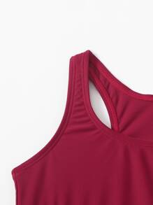 Baby Girl Plain Beachwear Summer Beach - Rose Red - View 5