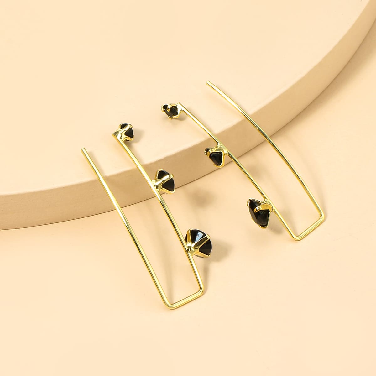 

1pair Rhinestone Ear Cuff, Gold