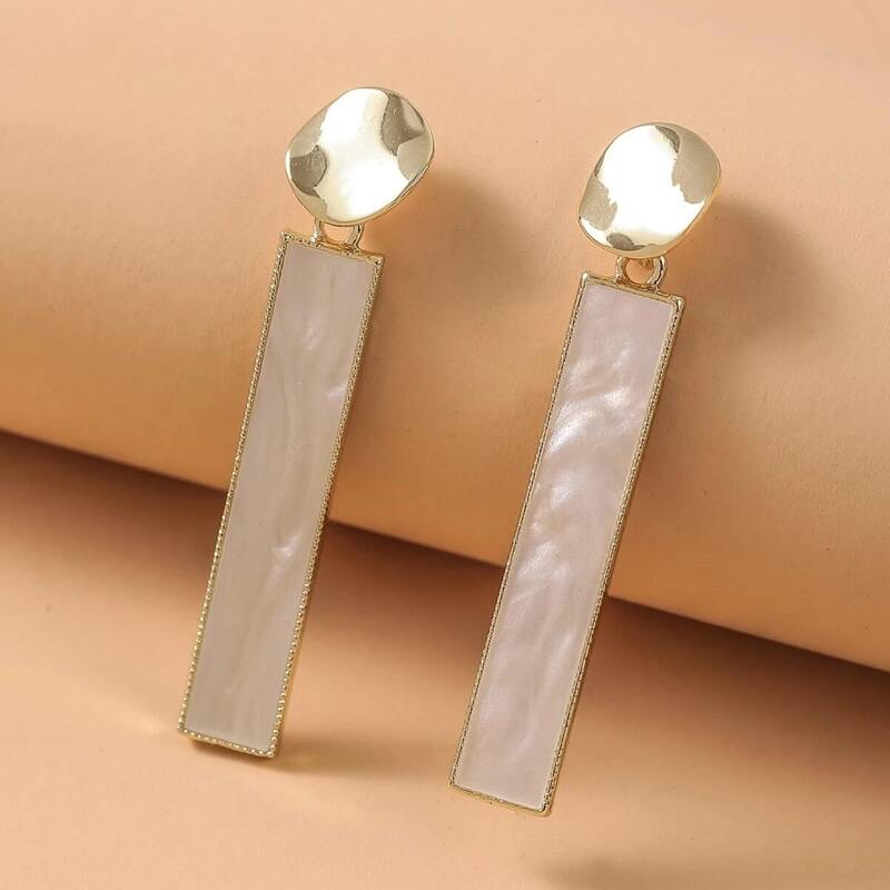

Geo Drop Earrings, Gold