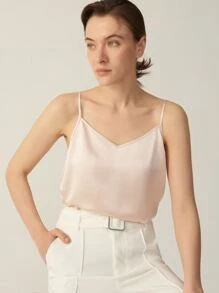 MOTF PREMIUM 100%  MULBERRY SILK GRADE 6A 19MM CAMI TOP - Baby Pink - View 1