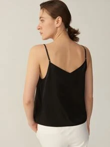 MOTF PREMIUM 100% MULBERRY SILK GRADE 6A 19MM CAMI TOP - Black - View 2