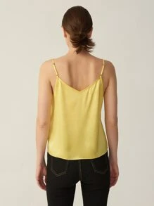 MOTF PREMIUM 100%  MULBERRY SILK GRADE 6A 19MM CAMI TOP - Yellow - View 2