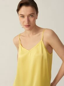 MOTF PREMIUM 100%  MULBERRY SILK GRADE 6A 19MM CAMI TOP - Yellow - View 4