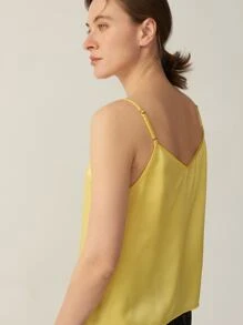 MOTF PREMIUM 100%  MULBERRY SILK GRADE 6A 19MM CAMI TOP - Yellow - View 5
