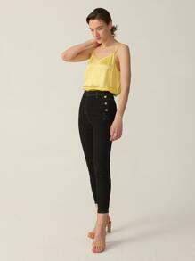 MOTF PREMIUM 100%  MULBERRY SILK GRADE 6A 19MM CAMI TOP - Yellow - View 10