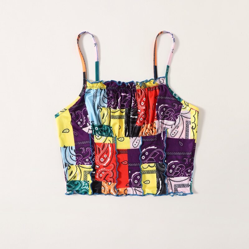 

Paisley Lettuce Trim Crop Cami, Multicolor