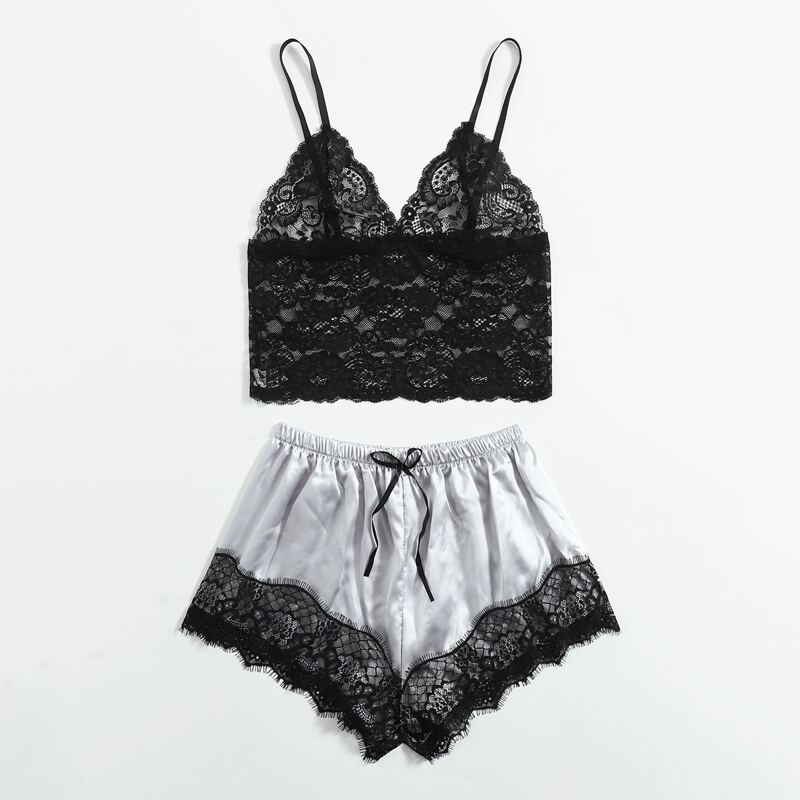 

Floral Lace Lingerie Set, Multicolor