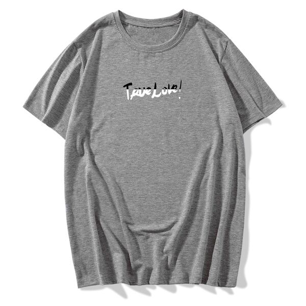 

Men Letter Graphic Crew Neck Tee, Grey