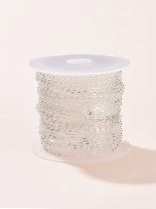 Chuỗi cáp đồng thau 1 cuộn được hàn với chuỗi đồng hình bầu dục phẳng ống chỉ - Bạc - Xem 1