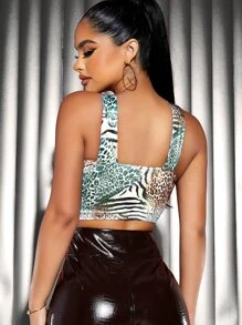 SHEIN SXY Áo hai dây Cắt ra Thú vật Gợi cảm - Nhiều màu - Xem 2