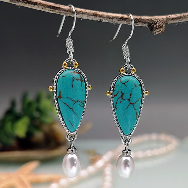 

Turquoise Decor Drop Earrings, Green