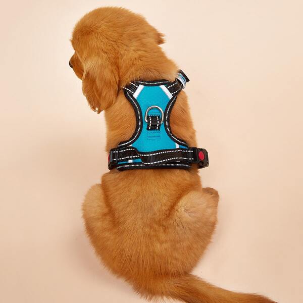 

1pc Color Block Pet Harness, Blue