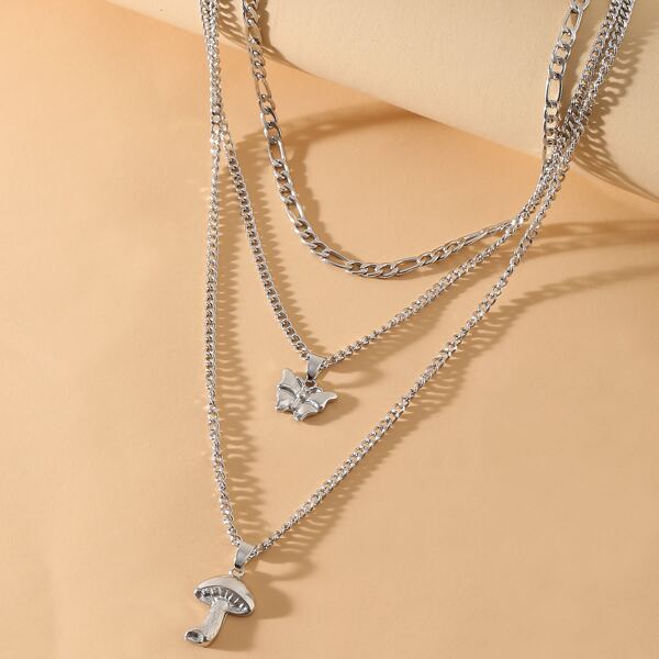 

Layered Pendant Necklace, Silver