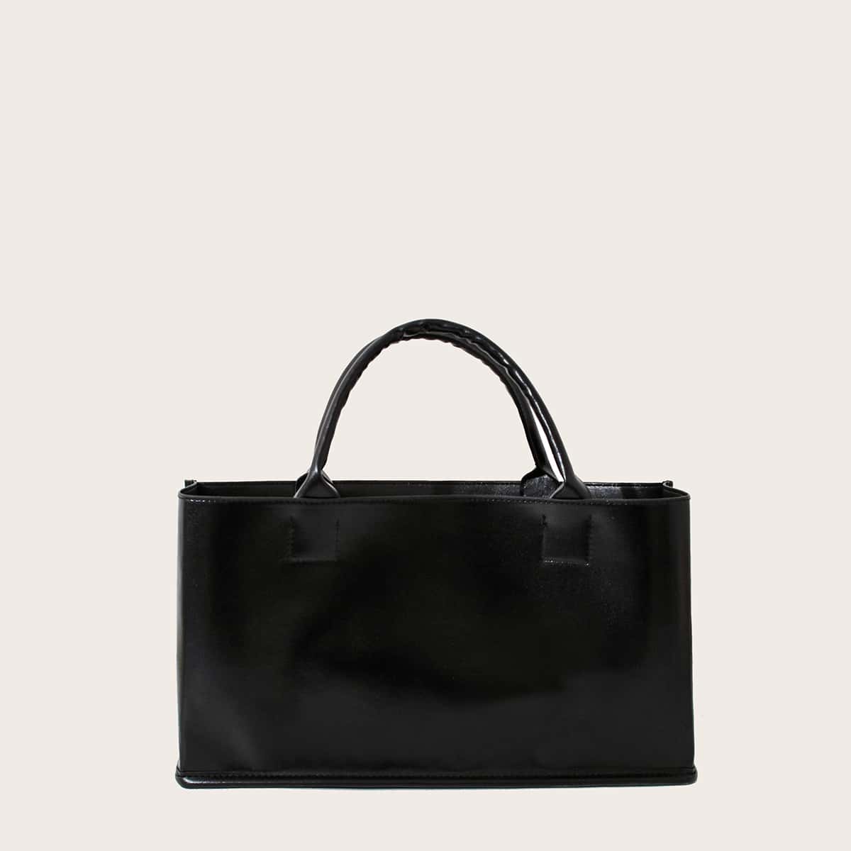 

Solid Tote Bag, Black