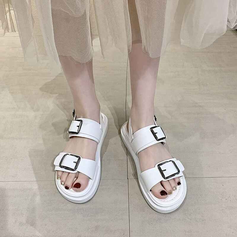 

Buckle Strap Slingback Sandals, White