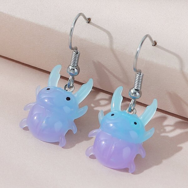 

Cartoon Animal Decor Drop Earrings, Blue