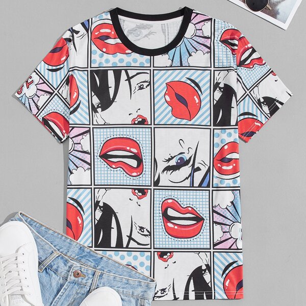 

Men Figure Patchwork Tee, Multicolor