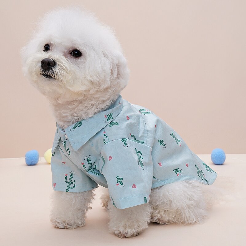 

Cactus Print Pet Shirt, Blue