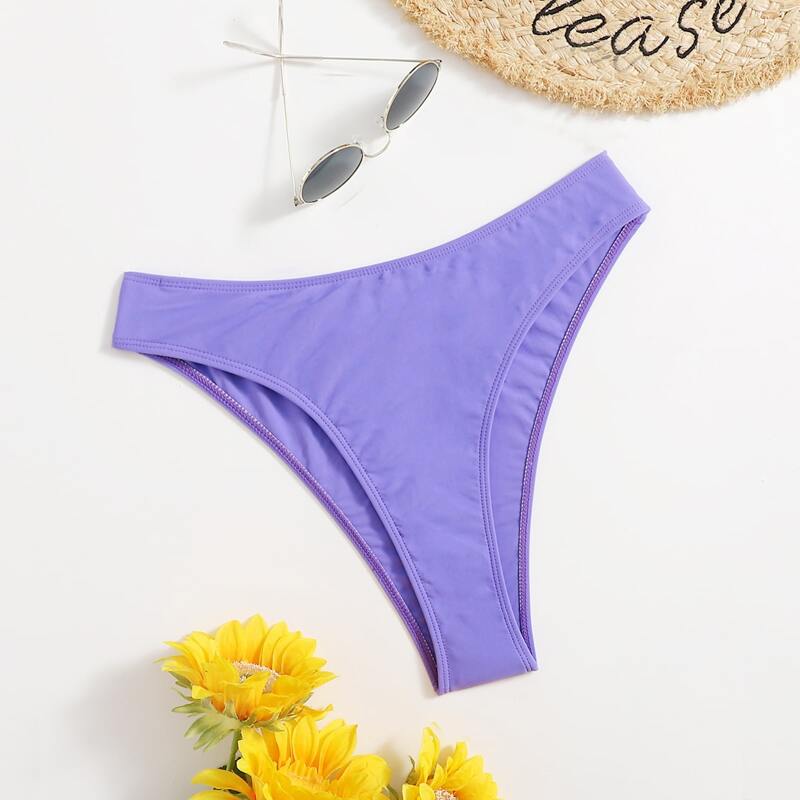 

Simple Solid Bikini Bottom, Purple