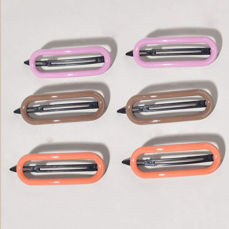 

6pcs Solid Hair Clip, Multicolor