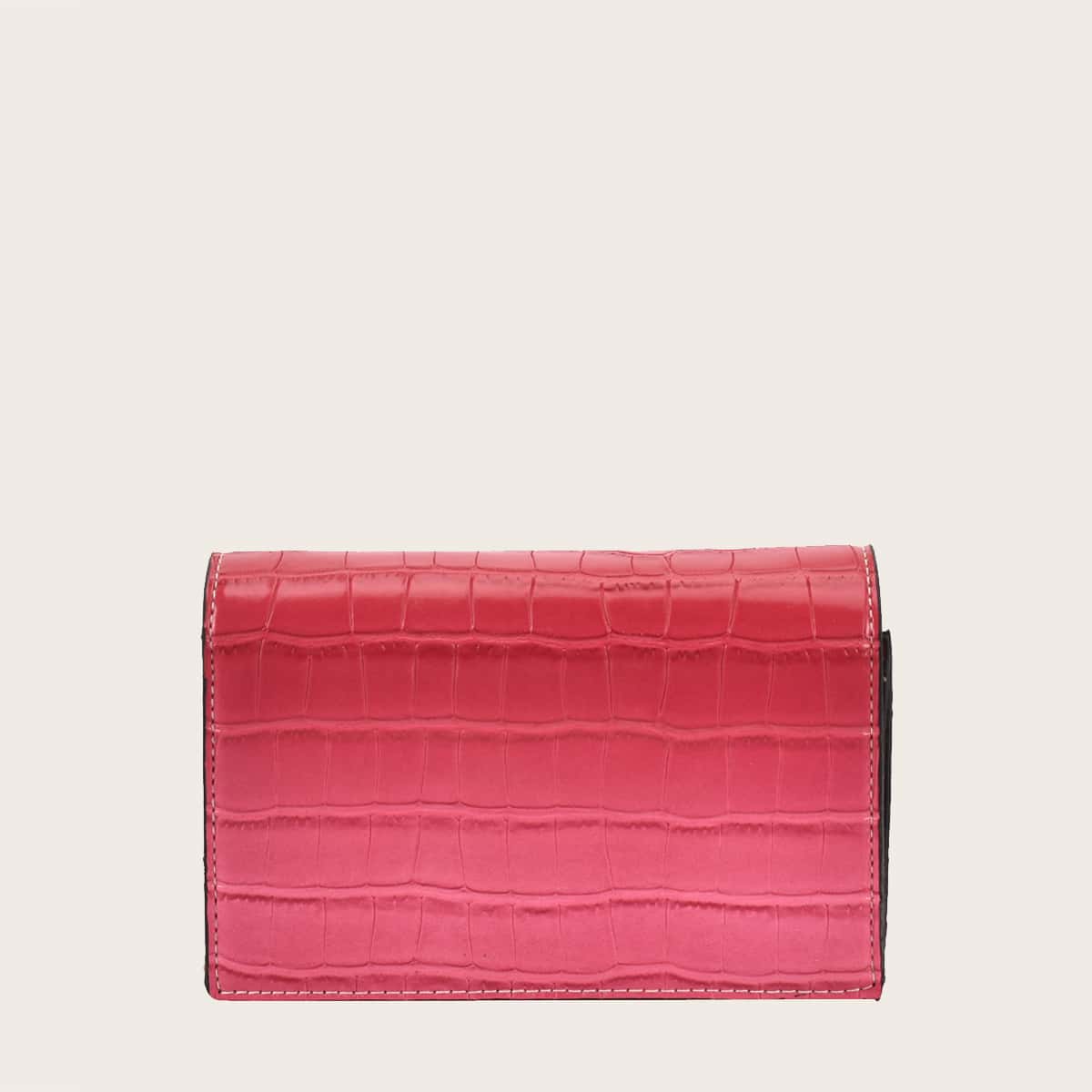 

Ombre Croc Embossed Crossbody Bag, Hot pink