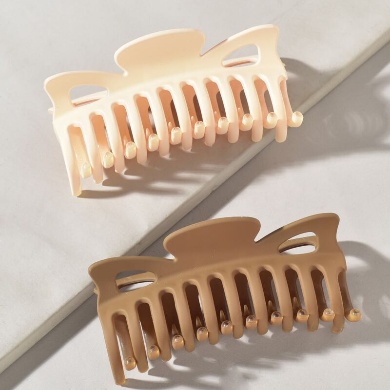 

2pcs Solid Hair Claw, Multicolor