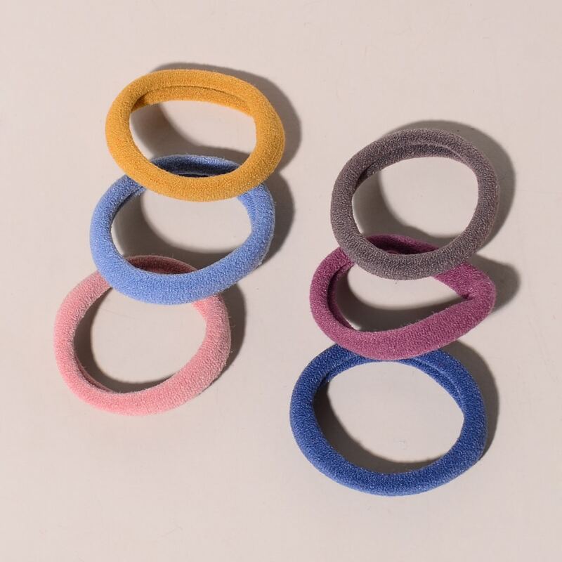 

6pcs Solid Hair Tie, Multicolor