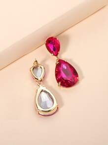 juran Rhinestone Water Drop Earrings