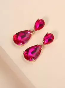 juran Rhinestone Water Drop Earrings