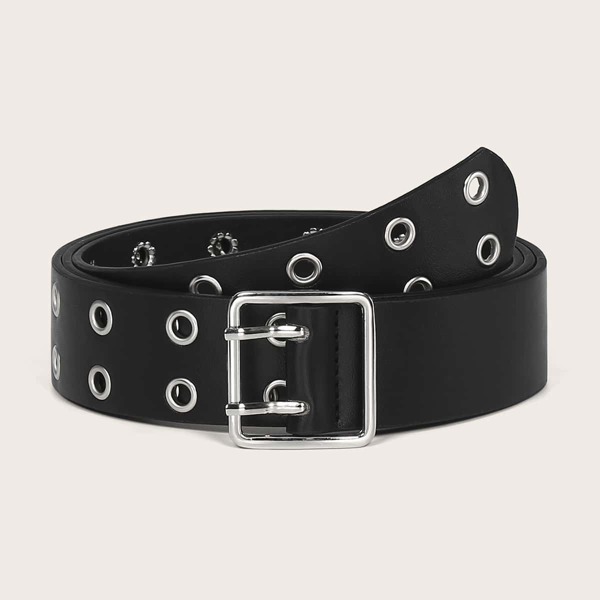 

Eyelet Decor Plus Size Belt, Black
