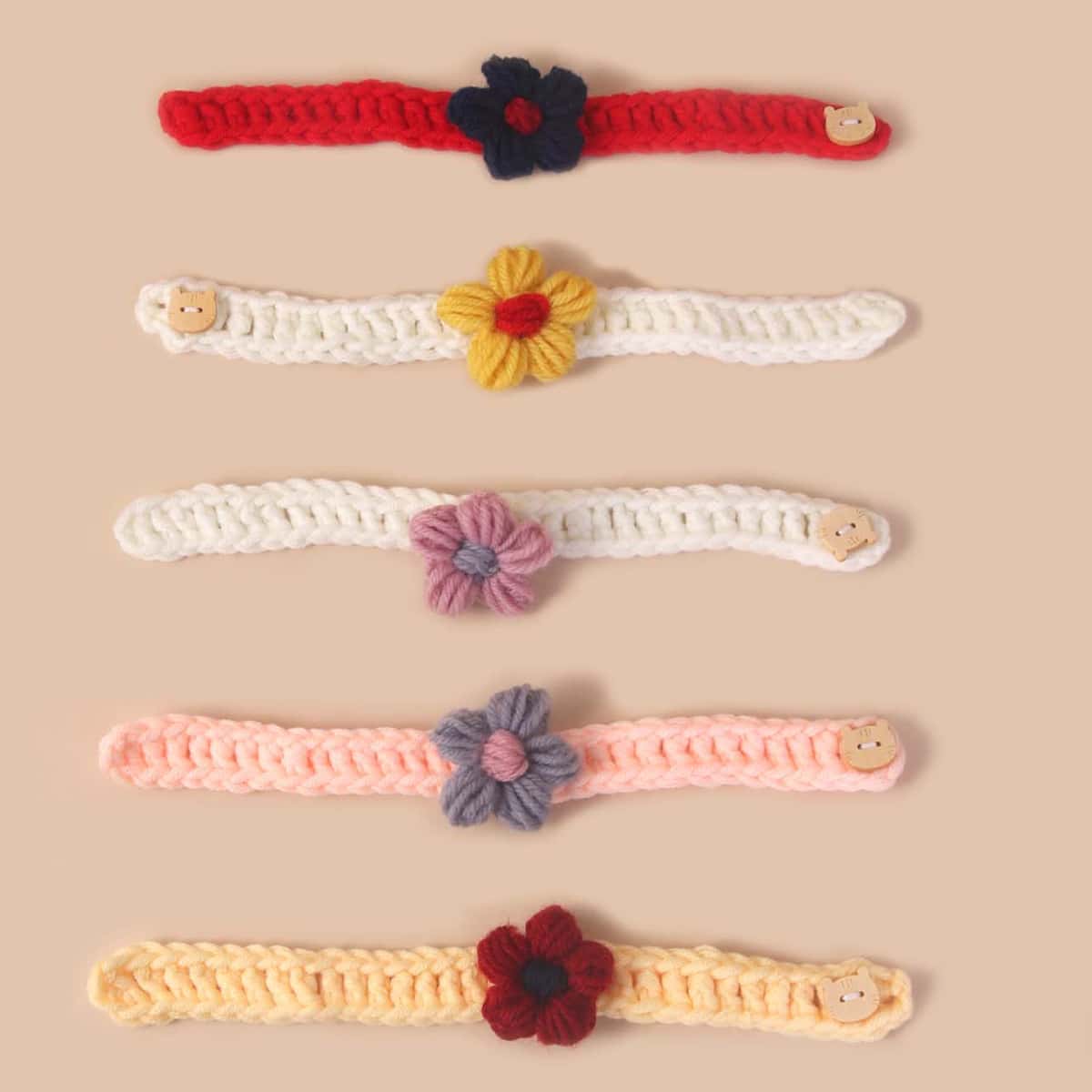 

1pc Flower Decor Random Color Pet Necklace, Multicolor