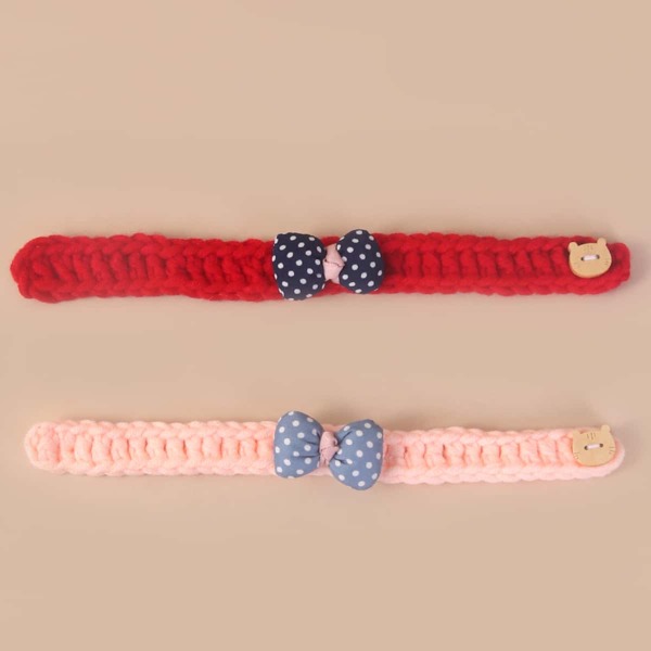 

1pc Bow Decor Random Color Pet Necklace, Multicolor